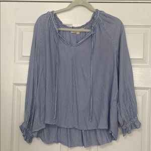 Blue and White striped Blouse from Loft